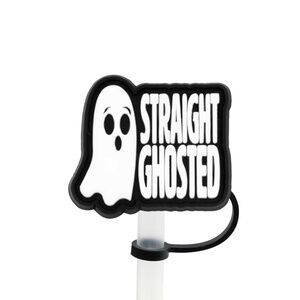 Straight Ghosted Halloween Straw Topper